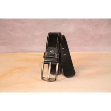 صورة Bamm حزام رجالي جلد طبيعي بام لون اسود 4 سم