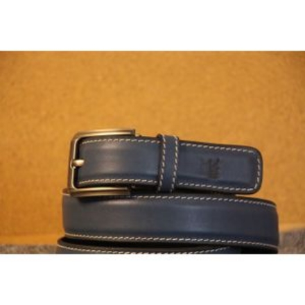 صورة Bamm حزام رجالي جلد طبيعي لون ازرق 3.5 سم طول 115 سم