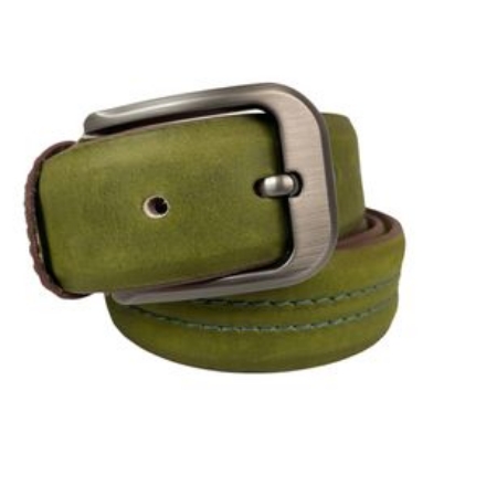 صورة Bamm حزام رجالي جلد طبيعي لون اخضر 4 سم يصلح كاجوال وكلاسيك بول اب