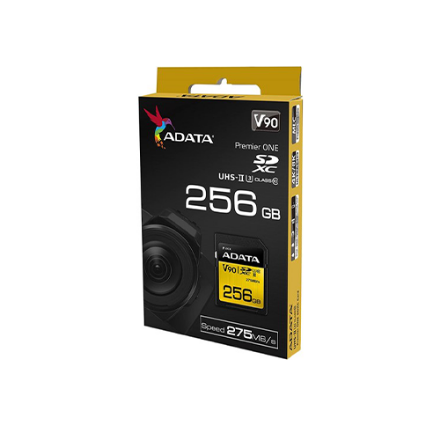 صورة بطاقة ADATA V90 256GB SDXC مع محول أسود
