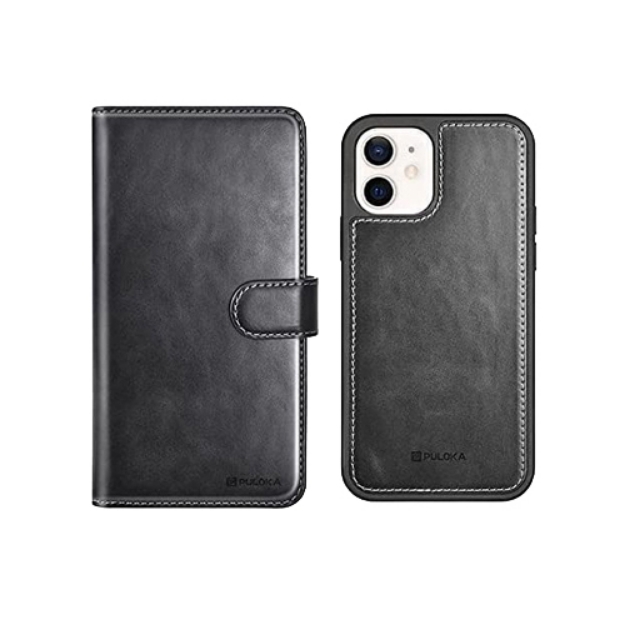 . For iPhone 11 case puloka leather brown color