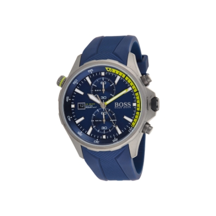 صورة BOSS Men's Chronograph Quartz Watch Globetrotter, Blue/Blue, strap