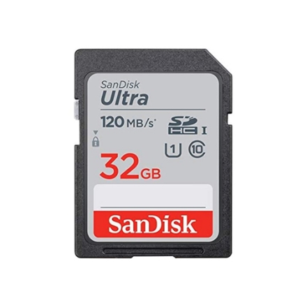 صورة بطاقة ذاكرة سانديسك الترا 32 جيجابايت SDHC، حتى 120 ميجابايت/ثانية، كلاس 10، UHS-I V10