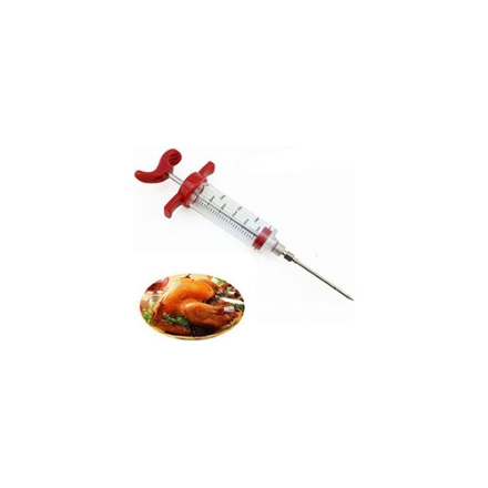 صورة 1 Pack Plastic Marinade Injector Syringe With Screw-On Meat Needle For Bbq Grill White 30مل