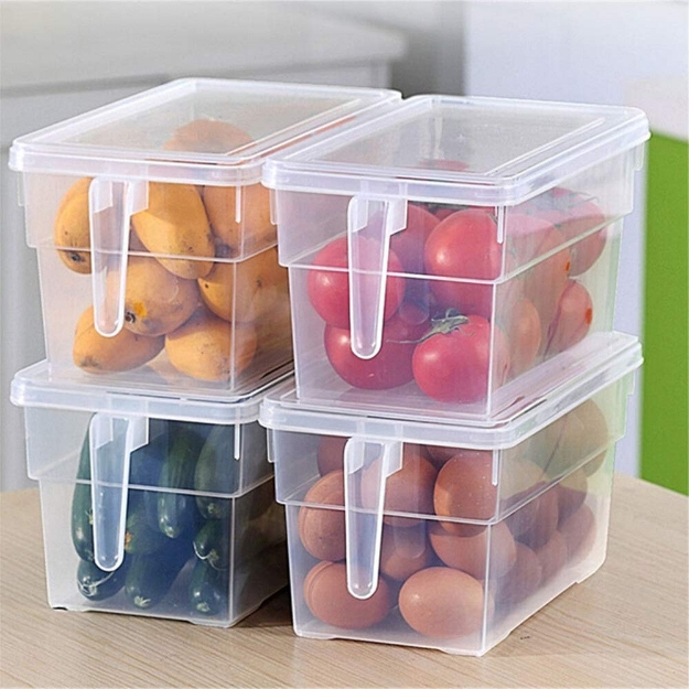 . Kitchen Organizer Plastic Kitchen Refrigerator Storage Box With Lid ...