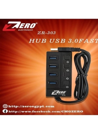 صورة موزع USB ب 4 منافذ ZR-303 أسود