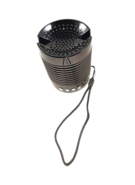 صورة مكبر صوت بلوتوث بتصميم محمول لاسلكي مع إمكانية استقبال المكالمات  بني