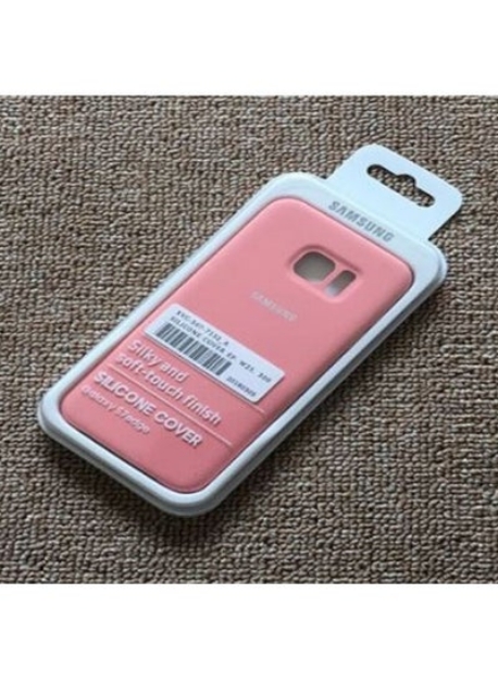 صورة جراب خلفي سيليكون لهاتف Samsung Galaxy S7 Edge وردي