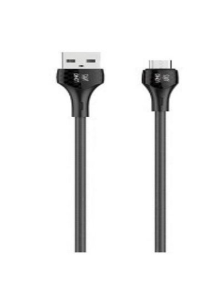 صورة USB-A to Micro Charging Cable, 1 Meter, 2.4A, Grey - LS521