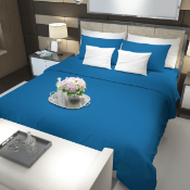 صورة Flat bed sheet set, Signal Blue