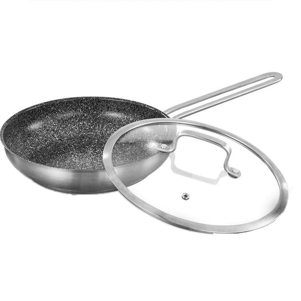 Wok Uncoated Stainless Steel Frying Pan Non Stick Gas Induction