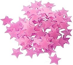 100 قطعة من البلاستيك 3D النجوم المتوهجة في الظلام ملصقات ليلي مضيئة جدار صائق ملصقا للأطفال غرفة النوم غرفة المعيشة غرفة الأطفال الوردي