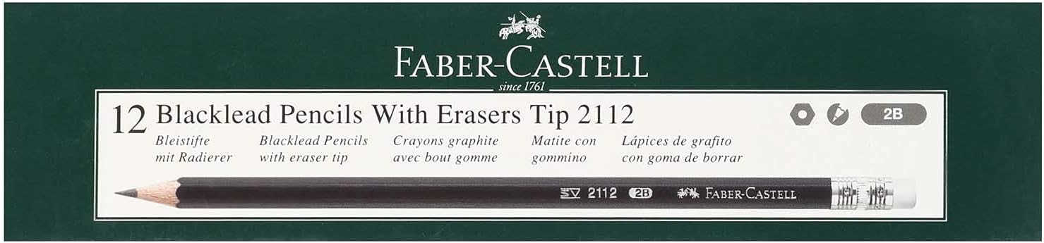 قلم رصاص جرافيت جولدفابير من فابر كاسيل، 12 قطعة - 2B 2112
