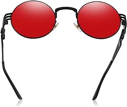 نظارة شمس ريترو ستيم بانك من بريجتيف بتصميم جون لينون وشنبر معدني مستدير للرجال والنساء