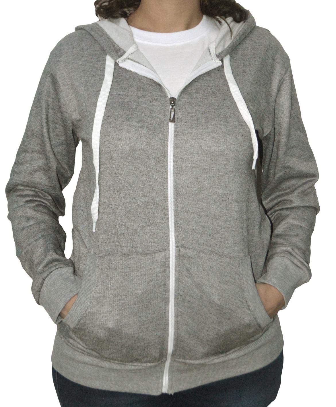 Zip Up Hoodie For Girls Color Grey Size L