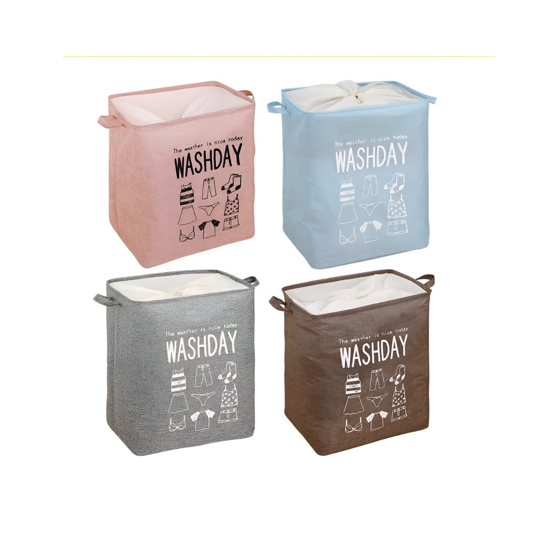Foldable Hamper Clothes Storage Laundry Basket Organizer Washday – Assorted Color