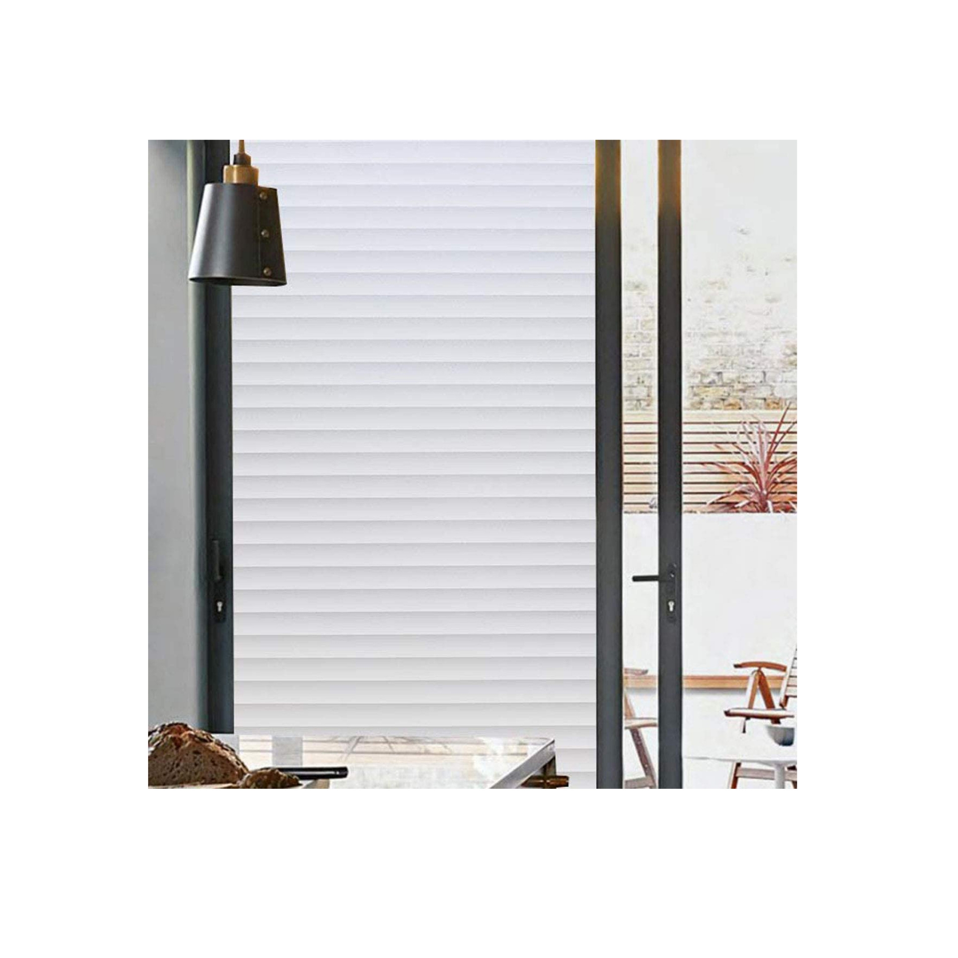 غطاء نافذة لحماية الخصوصية من بلوس، غالق صناعي لغطاء النافذة لحماية الخصوصية مضاد للاشعة فوق البنفسجية بدون صمغ ثابت، 17.7× 78.7 بوصة