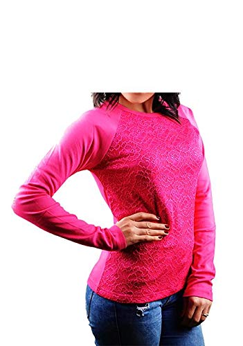 FG Cotton Round Neck Blouse For Women Color Pink Size L