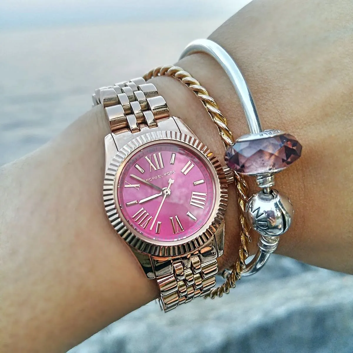 Michael Kors Watch Mk3285 Petite Pink Rose Gold Tone Stainless Steel New Battery Michael Kors Women main image 4