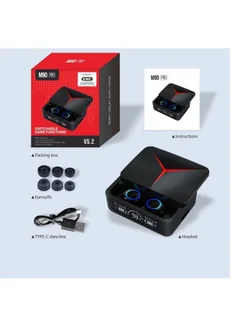 Airpods m90 PRO ، وظائف ألعاب جديدة قابلة للتبديل سماعة الألعاب M90 PRO Wireless BT TWS سماعة رأس لاسلكية داخل الأذن v 5.3 ENC