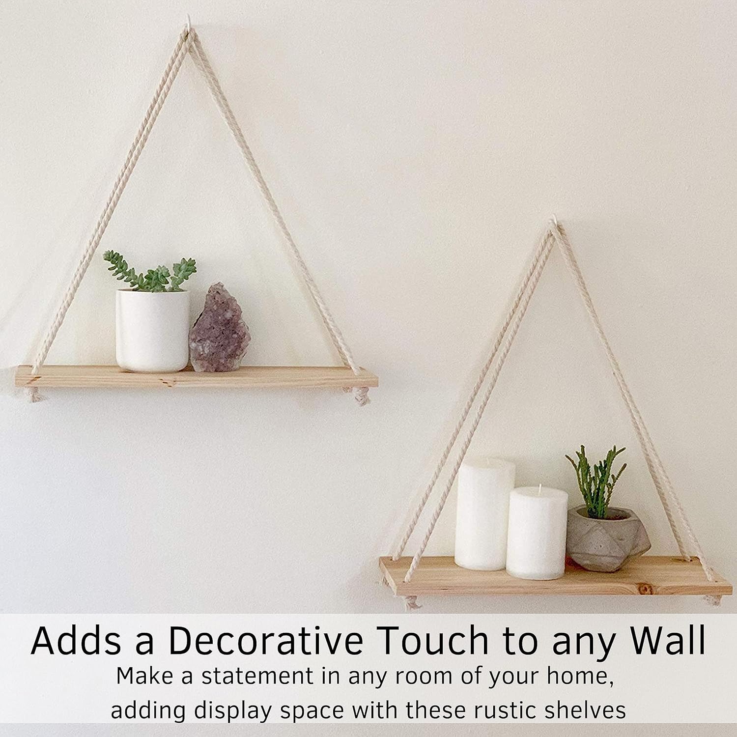 Wall Hanging Shelf Boho Decor sale Wood Floating Shelf