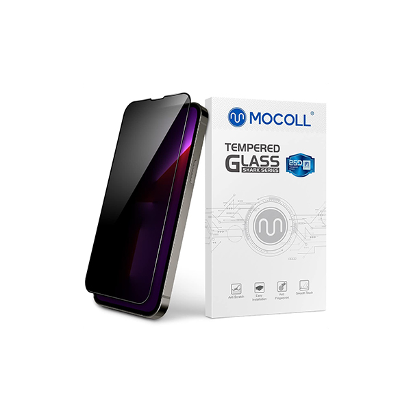 واقي شاشة الخصوصية من MOCOLL لهاتف iPhone 13/13 Pro واقي شاشة مضاد للانعكاس من الزجاج المقوى متوافق مع iPhone 13/13 Pro 6.1 بوصة