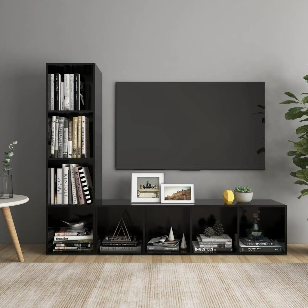 ترابيزة تلفزيون خشب أم دي أف، 160×200×40 سم - اسود