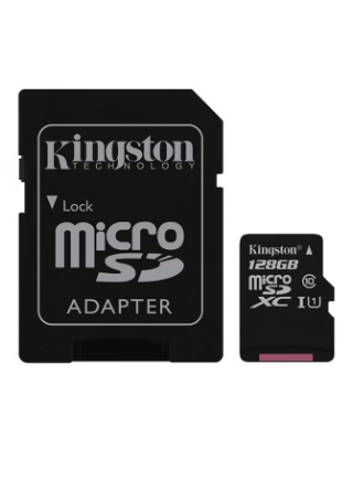 بطاقة ذاكرة MicroSD فئة 10 مزودة بمحوّل أسود