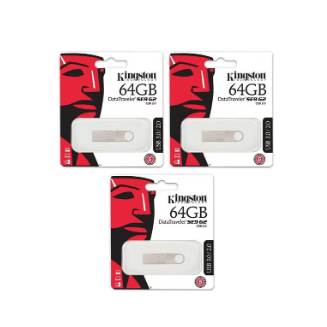 ‏كينجستون داتا ترافيلر SE9 G2 USB 3.0 حزمة من 3 64 جيجابايت‏