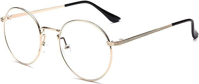 نظارة مستديرة كلاسيكية باطار معدني وعدسات شفافة من اوتراي للنساء والرجال