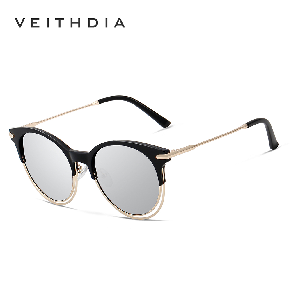 Sunglasses Original VEITHDIA Polarized Unisex UV400 Full Set - Silver