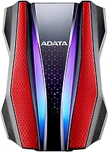 ADATA سلسلة متينة HD770G RGB 2 تيرا بايت أحمر خارجي USB 3.1 قرص صلب محمول متوافق مع Xbox و PS4 (AHD770G-2TU32G1-CRD)