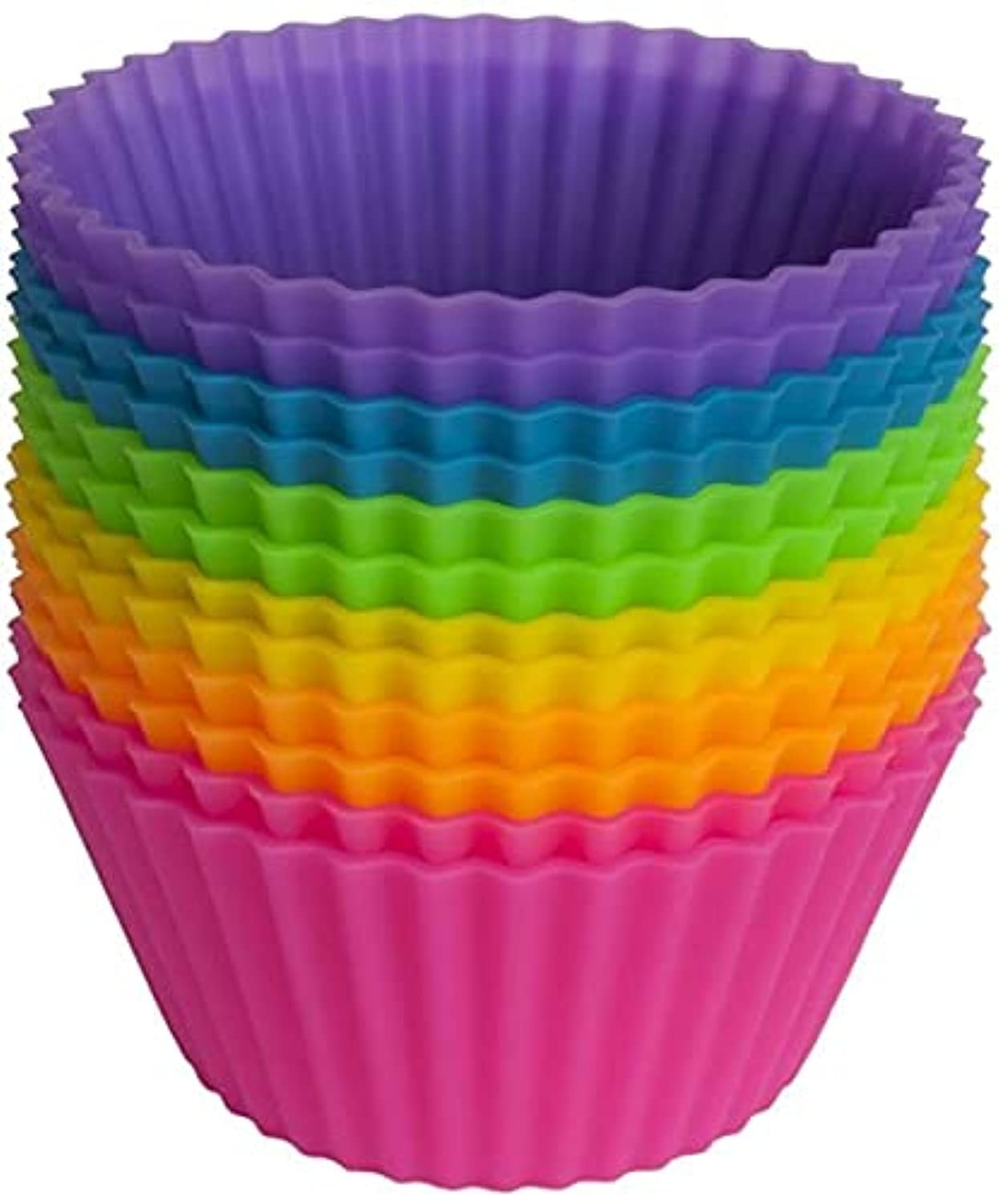 1 set Pantry Elements Silicone Cupcake Liners/Baking Cups - 12 Vibrant Muffin Molds5213_ with one years guarantee of satisfaction and quality