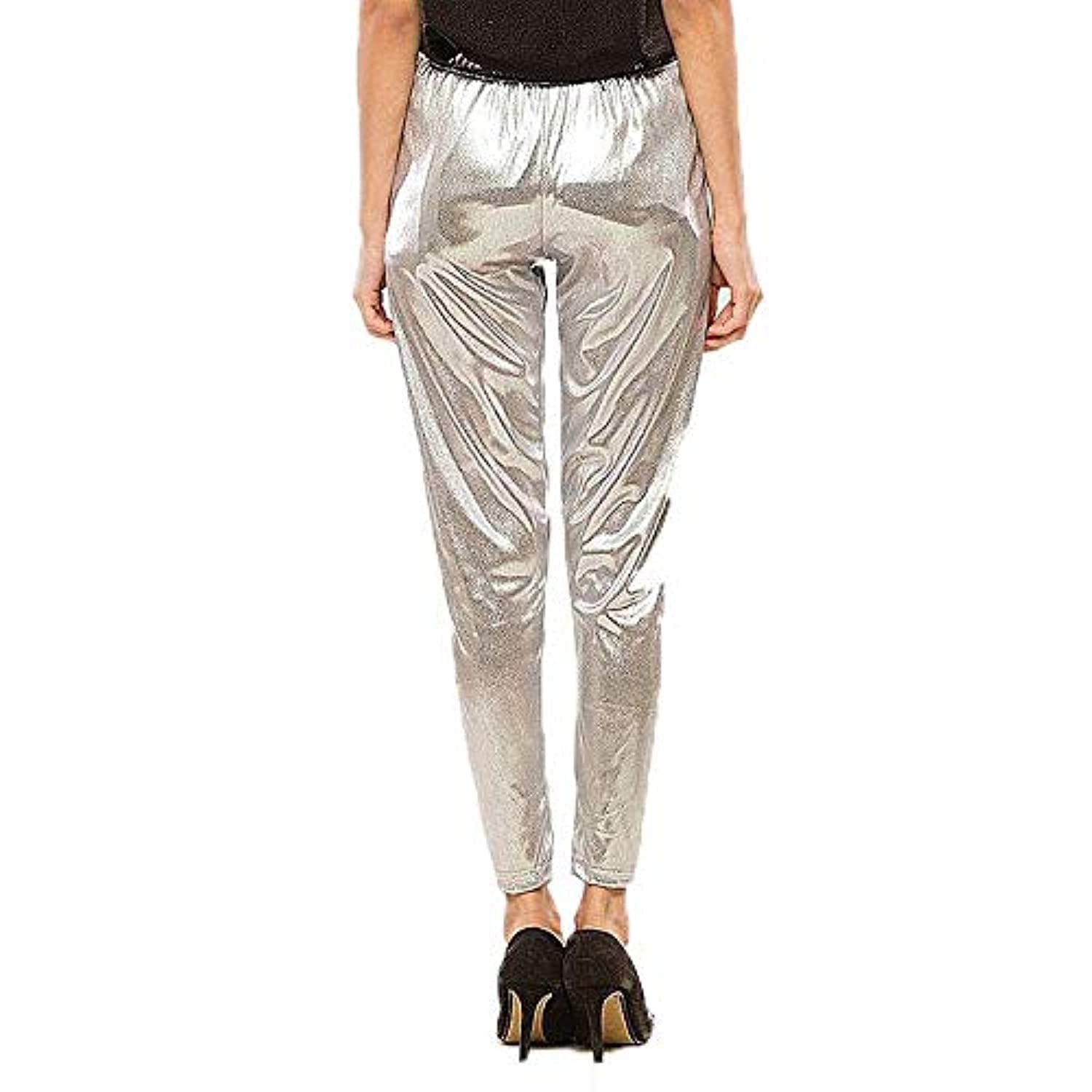 Skinny Trousers Pant For Women Color Silver Size XXL