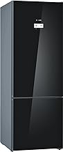 ثلاجة قائمة بذاتها مع فريزر بالاسفل «كومبي» من بوش طراز 6، 505 لتر، باب زجاجي، 193 × 70 سم، KGN56LB3E9، أسود