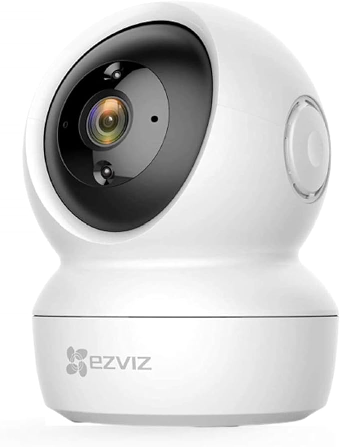 كاميرا مراقبة ايزفيز C6N اتش دي بشريحة واي فاي وخاصية الامالة للاستخدام المنزلي، ابيض، لاسلكي