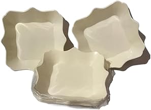 6 اطباق بلاستك خام بيور يستخدم فى الميكرويف، بيج