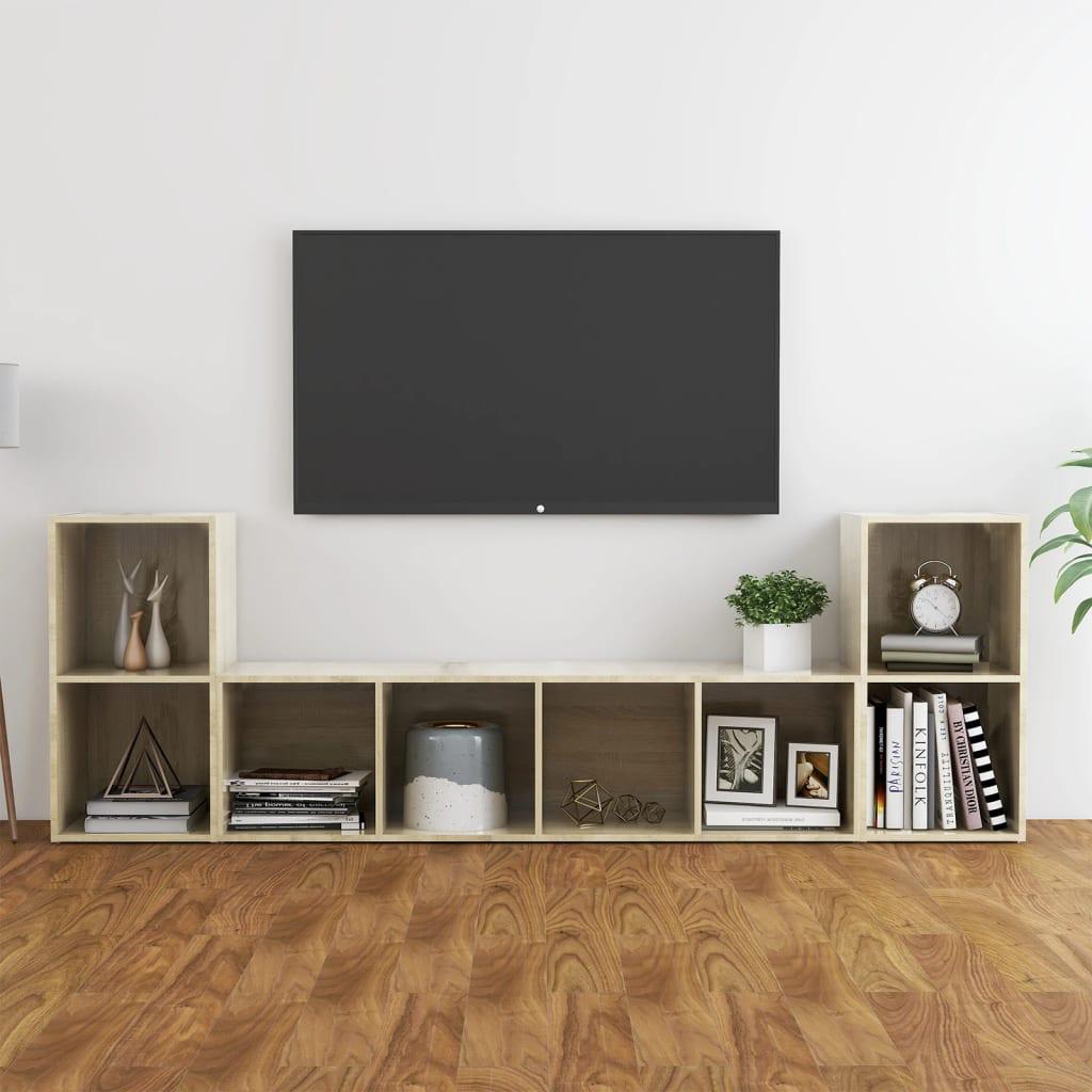 ترابيزة تلفزيون خشب أم دي أف، 80×240×40 سم - بيج