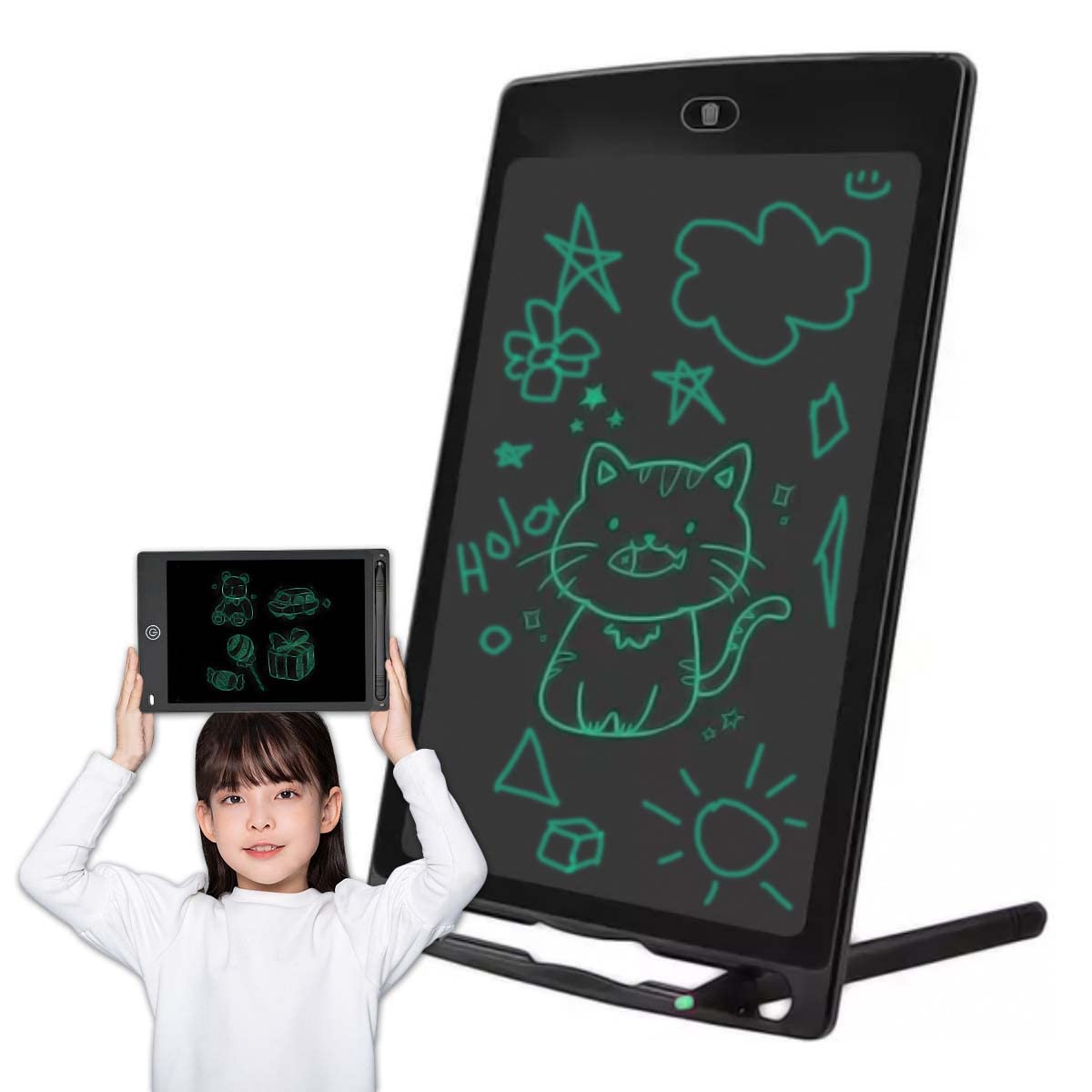 سبورة سحرية للاطفال مقاس 8.5 بوصة، تابلت تفاعلي LCD للكتابة والرسم مع زر مسح فوري، العاب تعليمية للبنات والاولاد، لوحة رسم الكترونية