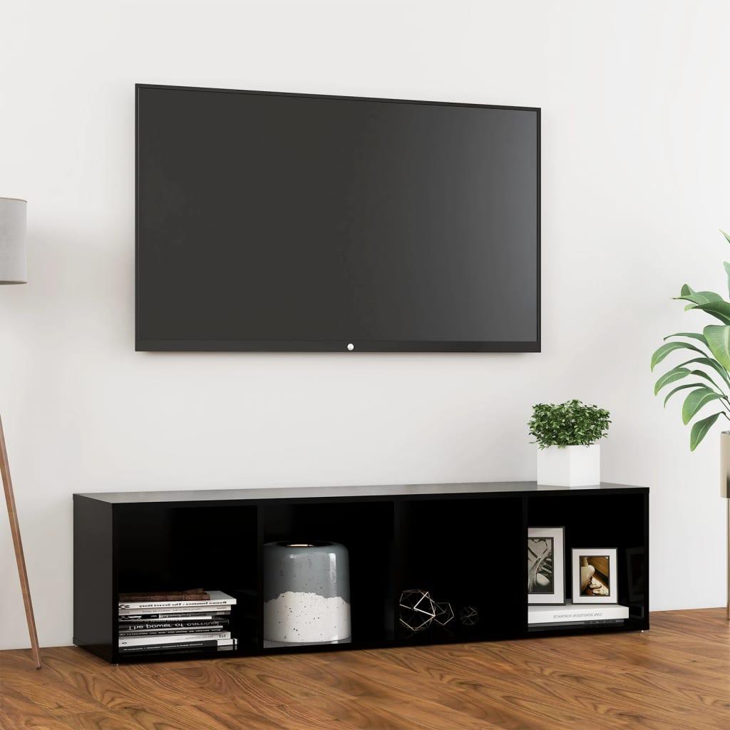 ترابيزة تلفزيون خشب أم دي أف، 40×160×40 سم - اسود
