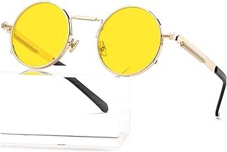 نظارة شمس جون لينون مستديرة بتصميم ستيم بانك باطار معدني وعدسة حماية من الاشعة فوق البنفسجية 100% من اييزو