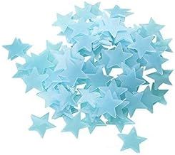 ستيكر لاصق بلاستيكي بتصميم نجوم ثلاثية الابعاد يتوهج في الظلام، ملصقات جدارية مضيئة ليلية للاطفال (ازرق)