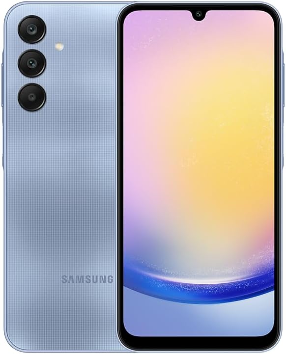 هاتف Galaxy A25 ثنائي الشريحة باللون الأزرق الفاتح وذاكرة الوصول العشوائي (RAM) سعة 6 جيجابايت وذاكرة تخزين داخلية 128 جيجابايت يدعم تقنية 5G - إصدار الشرق الأوسط - ‎SM-A256ED-Blue