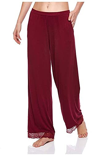 Wide fit pants - red color - one size for women Color Red Size One Size