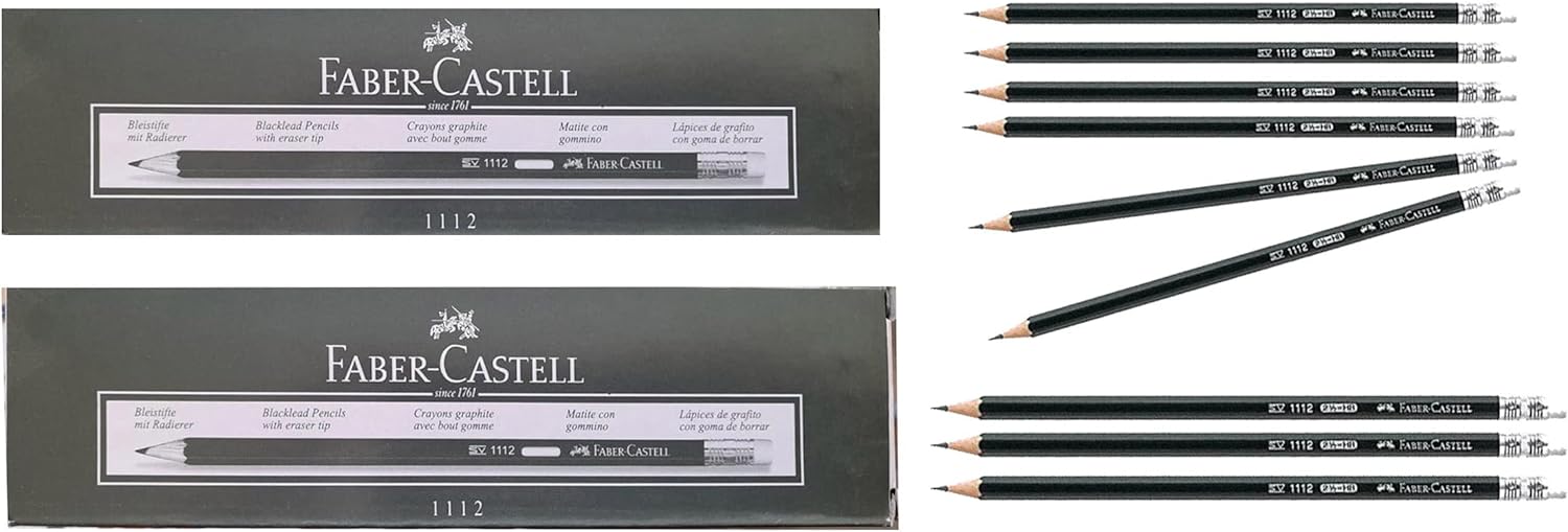 مجموعة مكونة من عبوتي اقلام رصاص 1112-2.5HB بطرف مزود باستيكة باجمالي 24 قلم من فابر كاستل
