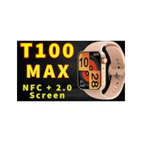 2 بوصة أكبر شاشة عرض Smartwatch T100 Max مزوده بحزام اضافي من المعدن