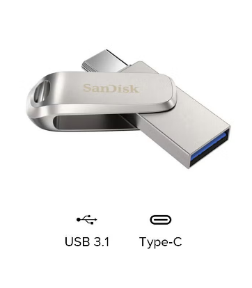 فلاش ألترا دوال درايف لوكس بمنفذ USB Type-C 128 GB