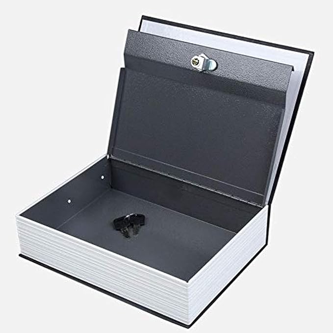 خزنة سرية على شكل كتاب مع قفل ومفتاح لتخزين النقود والمجوهرات للاستخدام المنزلي 2017