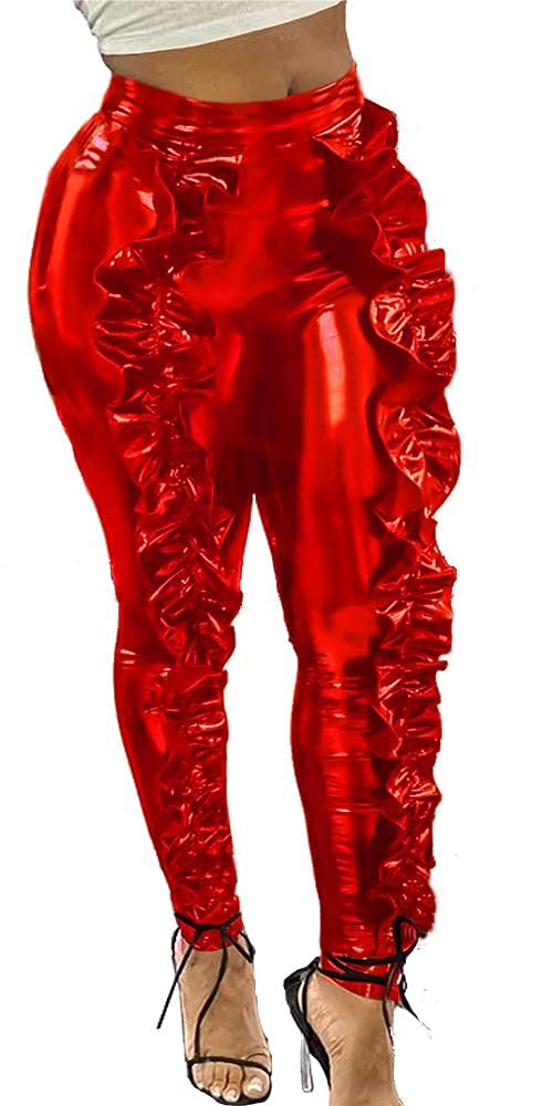 Skinny One Size Pants For Women Color Red Size One Size