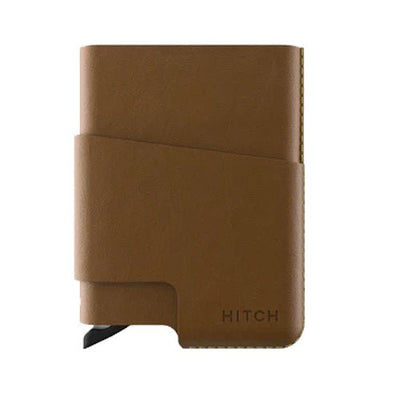 Hitch حامل بطاقات CUT-OUT - RFID مميزة - جلد طبيعي طبيعي يدوي - هافان